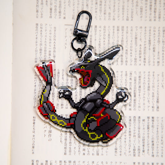 SHINY RAYQUAZA PIXEL KEYCHAIN