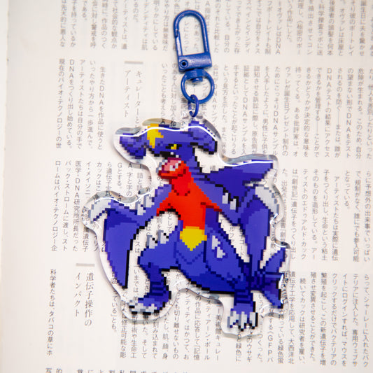 GARCHOMP PIXEL KEYCHAIN