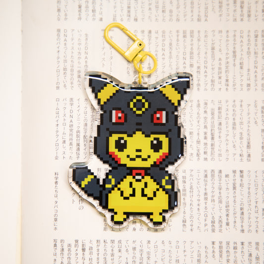 PIKACHU PONCHO UMBREON PIXEL KEYCHAIN