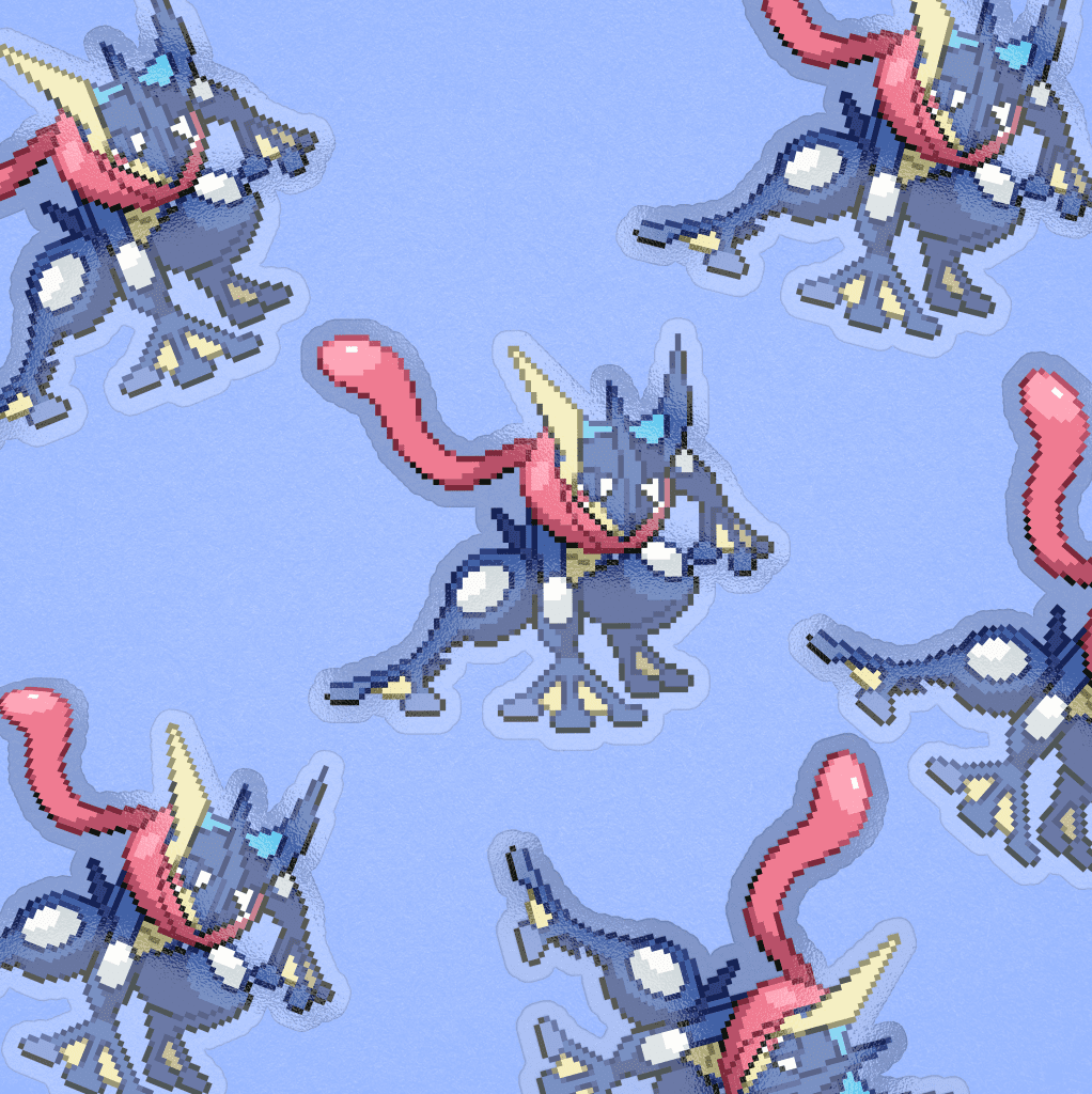 greninja pixel sticker