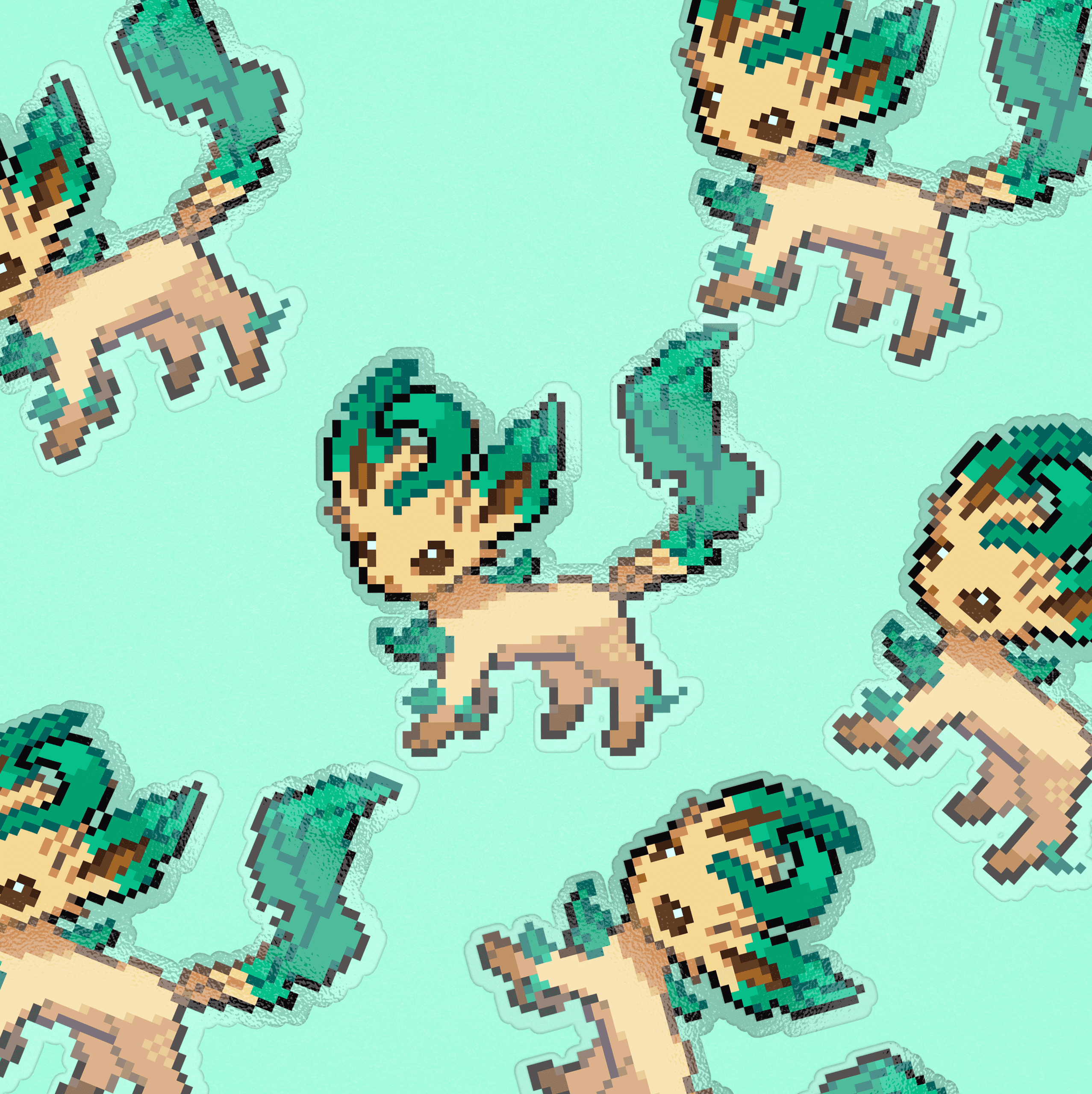 leafeon pixel sticker leafeon pixel sticker