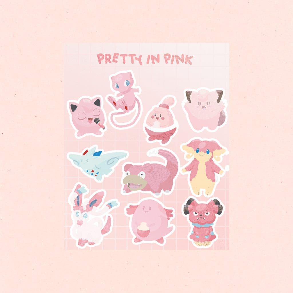 pretty in pink sticker sheet